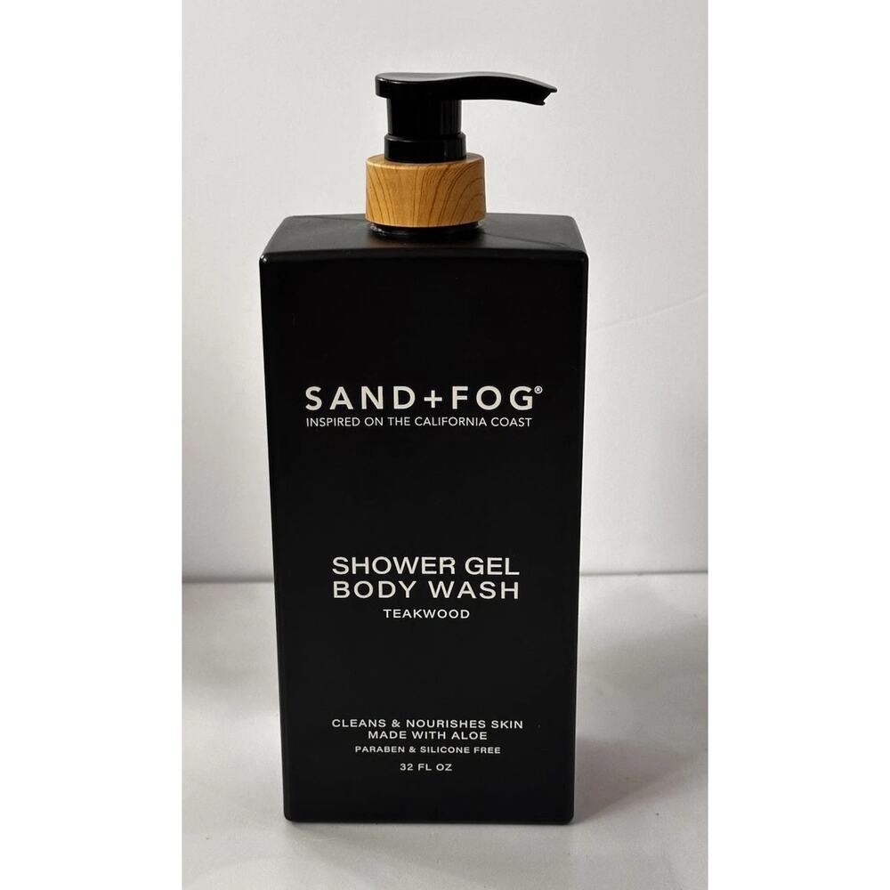 SAND + FOG Teakwood Shower Gel Body Wash Pump Dispenser 32 fl. oz Paraben Free